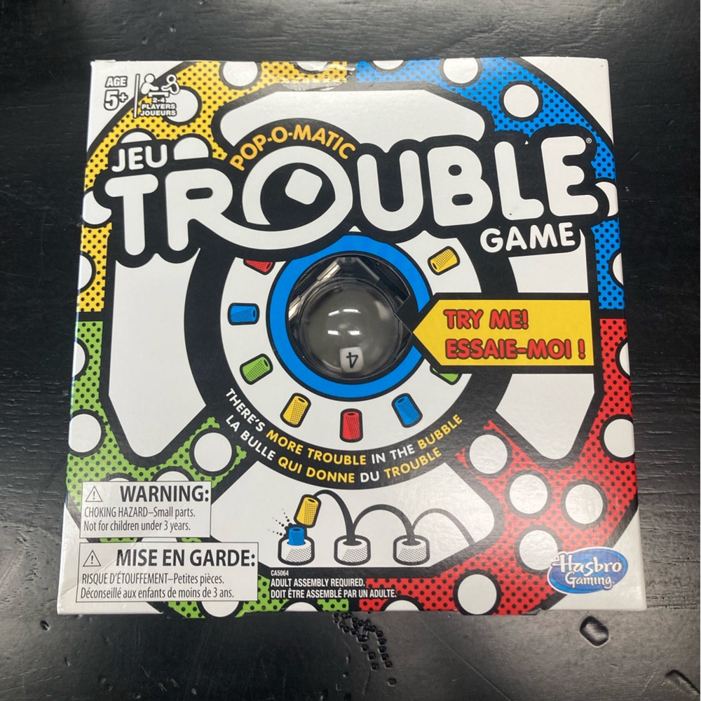 Hasbro Trouble Pop-O-Matic Board Game - White/Black/Blue